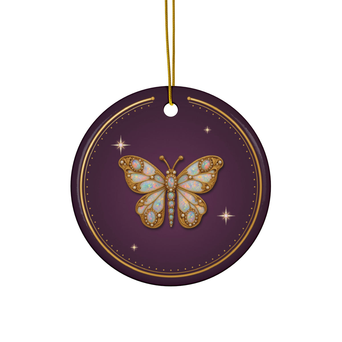 Personalized Christmas Ornament, October Birthstone Gift, Opal Butterfly Keepsake Ornament 2026, Custom Name & Year, Gift for Mom