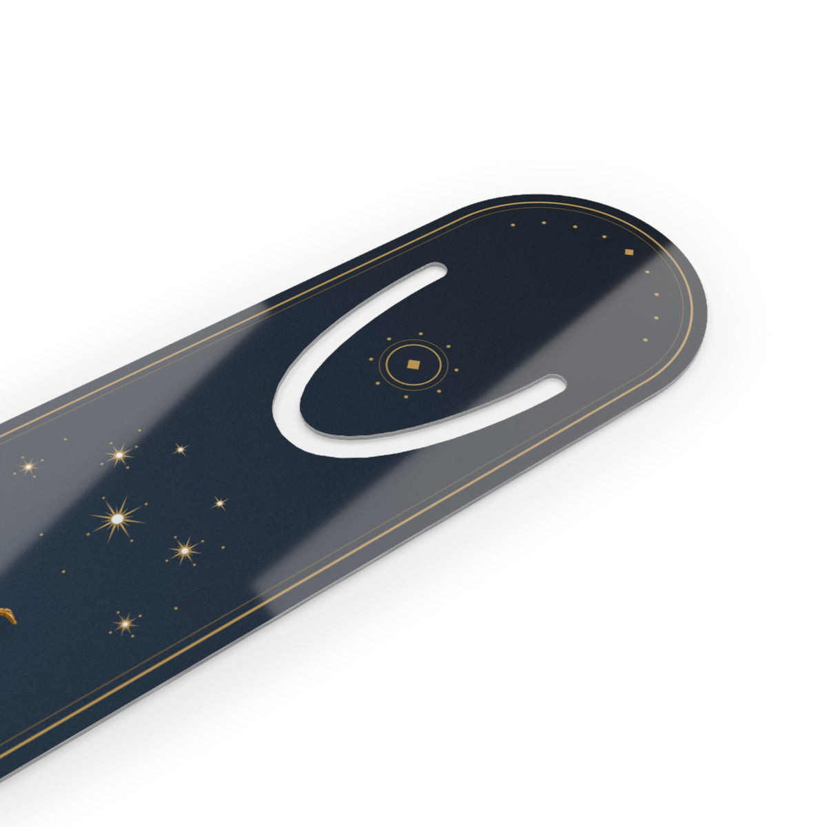 Metal bookmark with jeweled diamond cicada, the April birthstone, in vintage brooch style, view 3