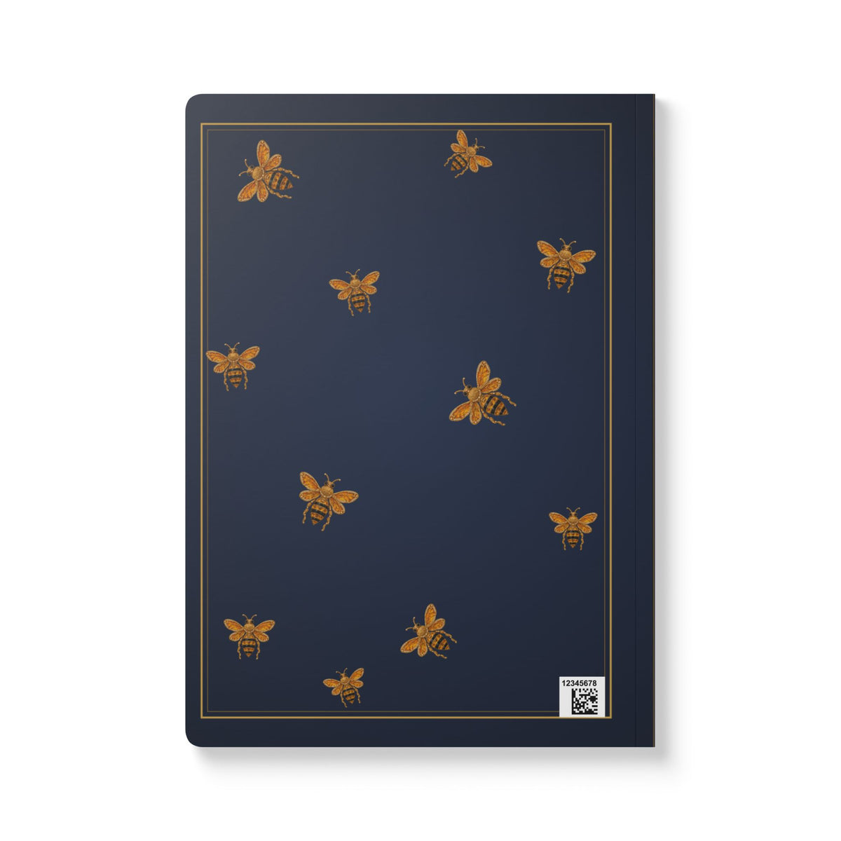 Jeweled citrine honeybee journal with vintage brooch art on a navy cover, November birthstone gift, view 3