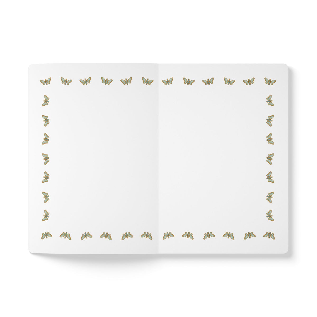 Jeweled aquamarine hoverfly journal with vintage brooch art on a navy cover, March birthstone gift, view 5