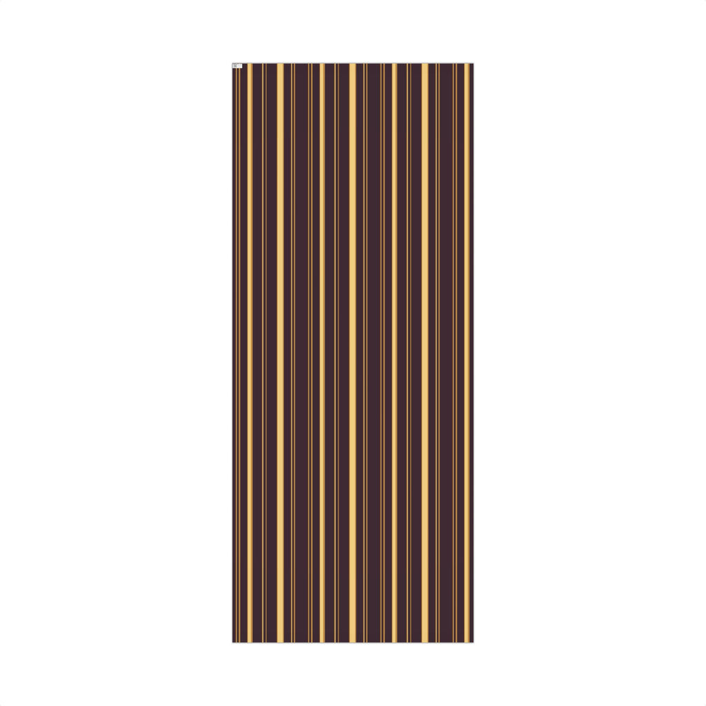 1960s-inspired gold stripe wrapping paper on deep plum, view 12