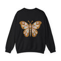 October birthstone sweatshirt with jeweled opal butterfly brooch art and personalized monogram, view 3