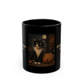 Halloween Cat Mug, Everything Is Fine Coffee Mug, Funny Black Cat Pumpkin Cup, Spooky Cat Lover Gift