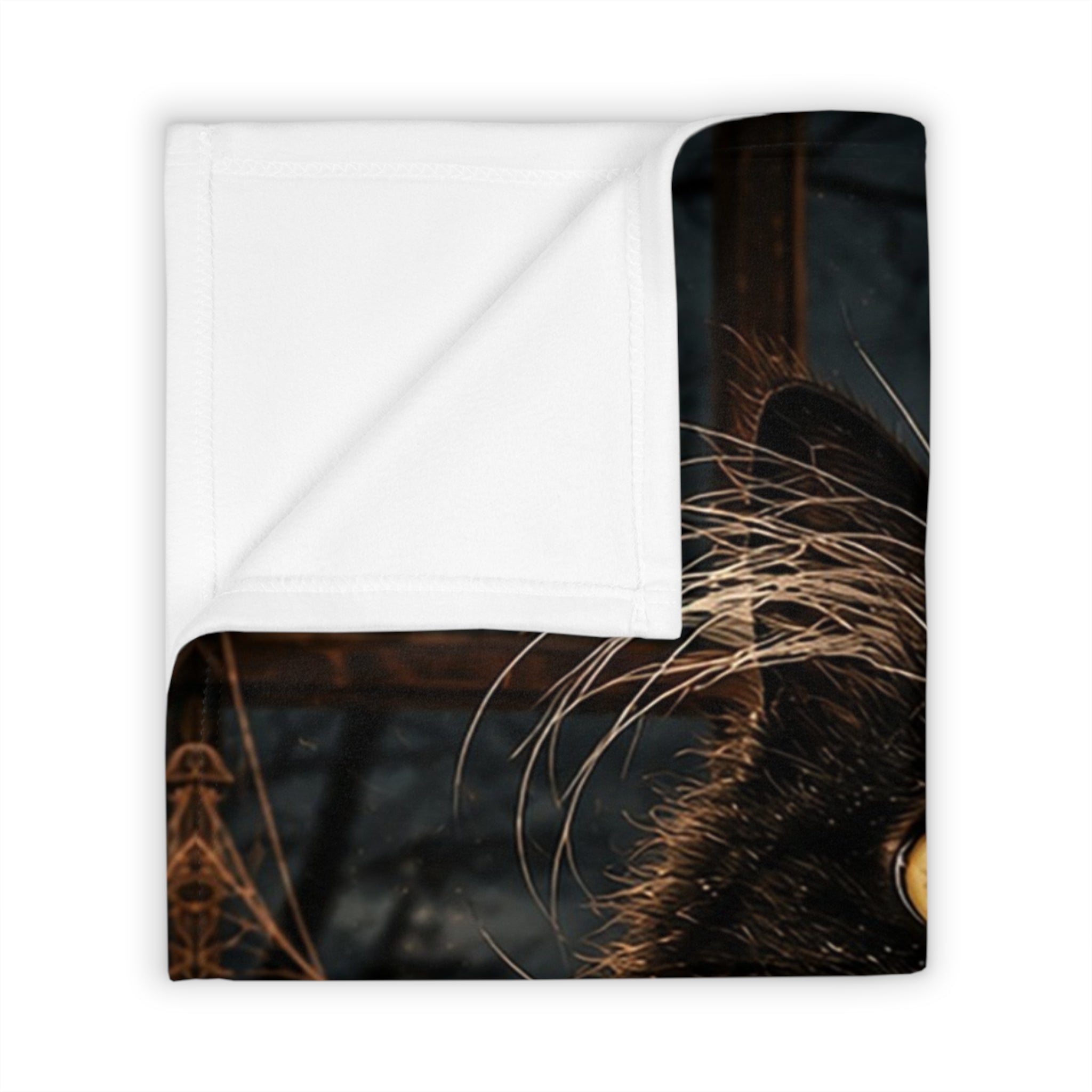 Halloween Cat Throw Blanket, Black Cat and Pumpkin Decor, Spooky Halloween Blanket, Cat Lover Gift