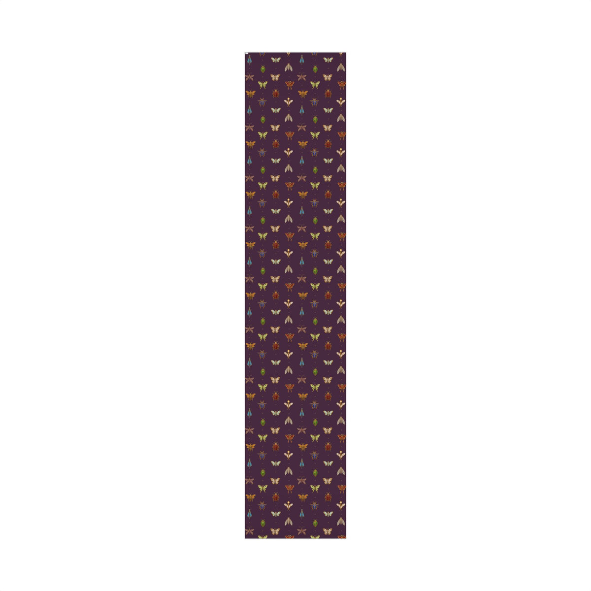Jeweled Insect Wrapping Paper, Deep Plum Gift Wrap, Vintage Brooch Bug Pattern, Luxe Holiday & Bridal Shower Wrap
