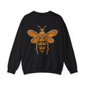 November birthstone sweatshirt with jeweled citrine honeybee brooch art and personalized monogram, view 3