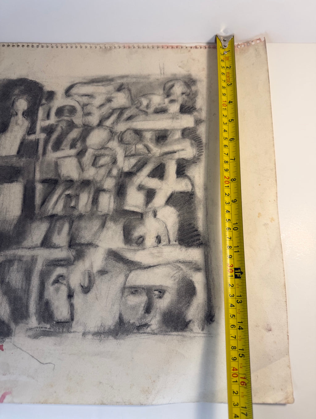 One-of-a-kind vintage charcoal drawing, modernist and figurative, from New Orleans, view 5