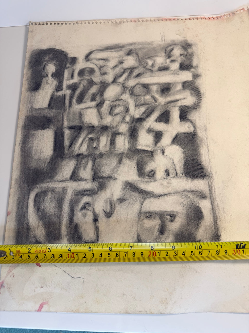 One-of-a-kind vintage charcoal drawing, modernist and figurative, from New Orleans, view 6