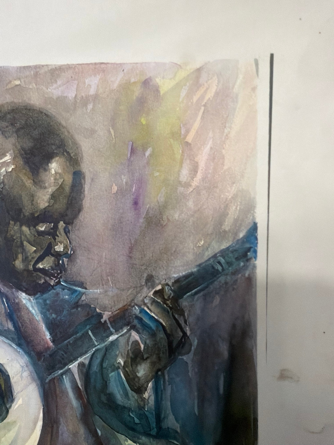 Vintage 11x14 reproduction print of a New Orleans banjo player by Fred Haines, signed in the image, view 3