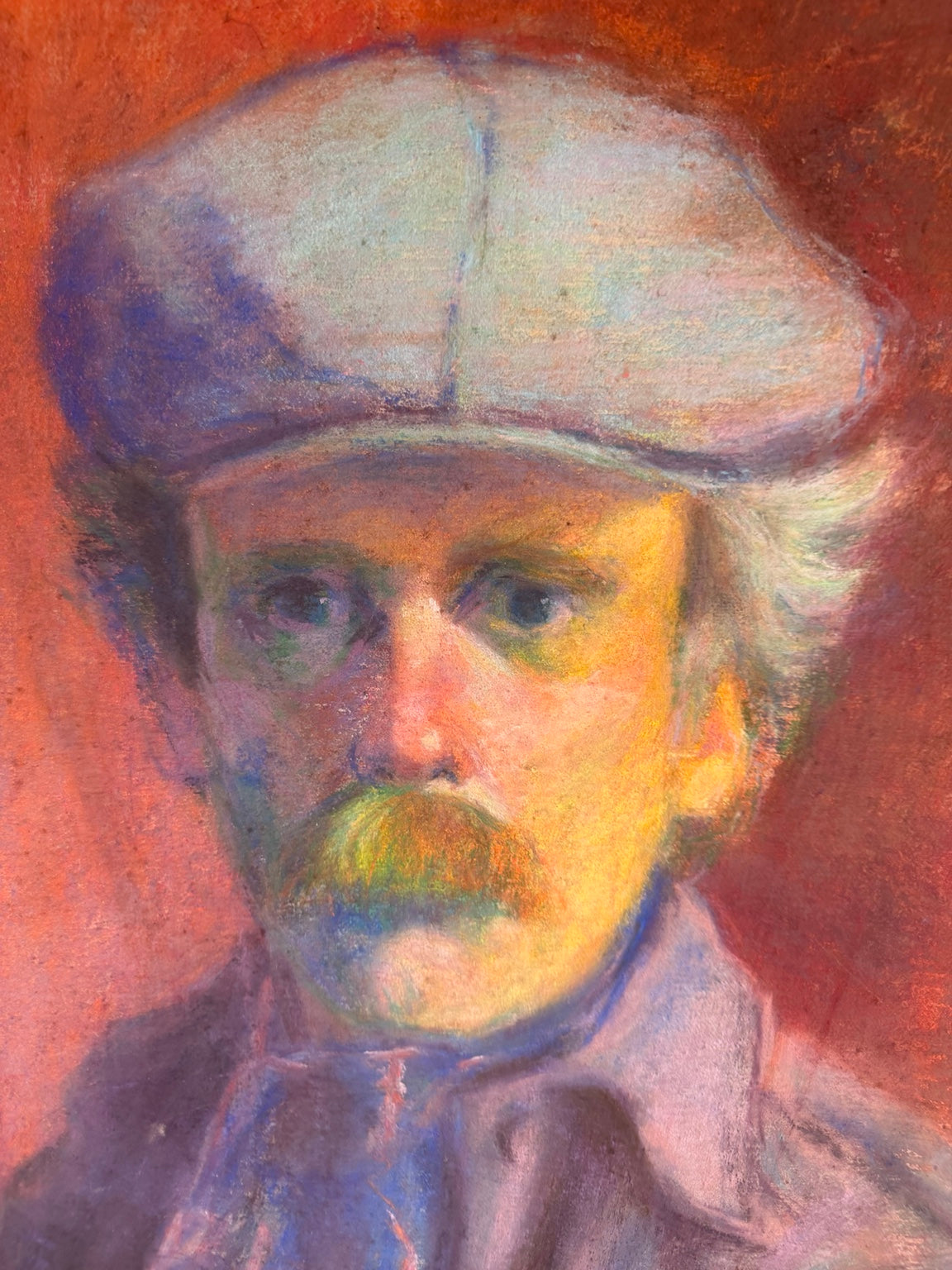 Colorful signed original portrait by New Orleans artist Fred Haines, view 2