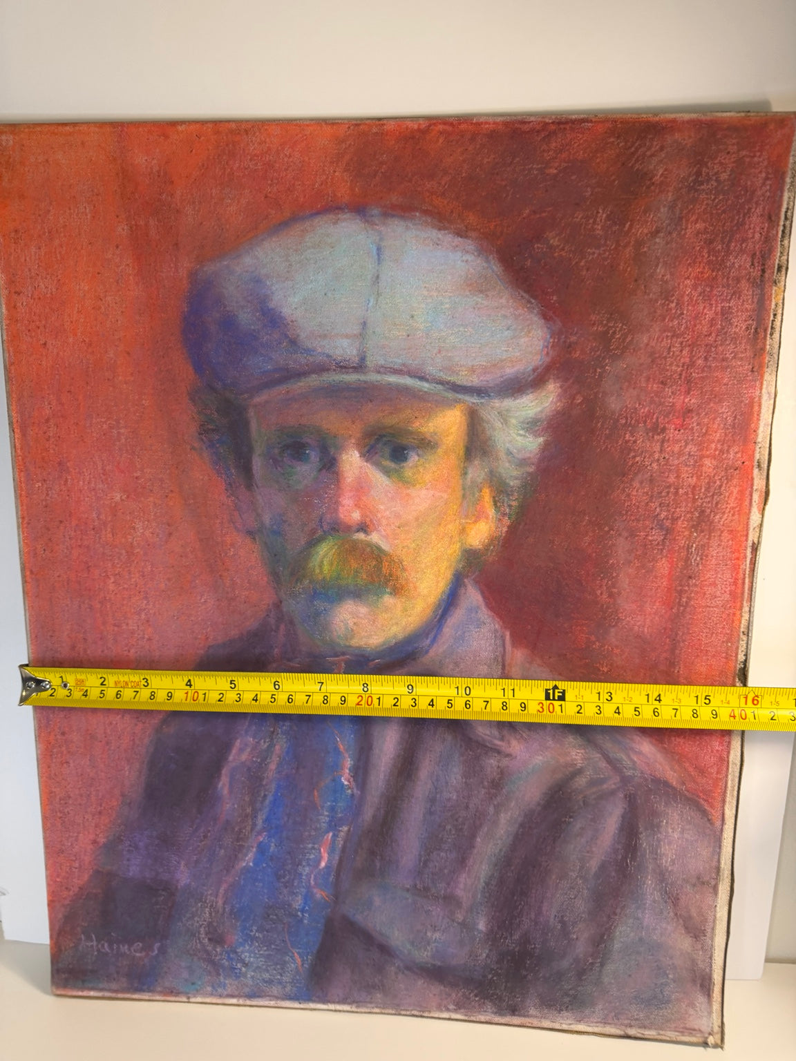 Colorful signed original portrait by New Orleans artist Fred Haines, view 4