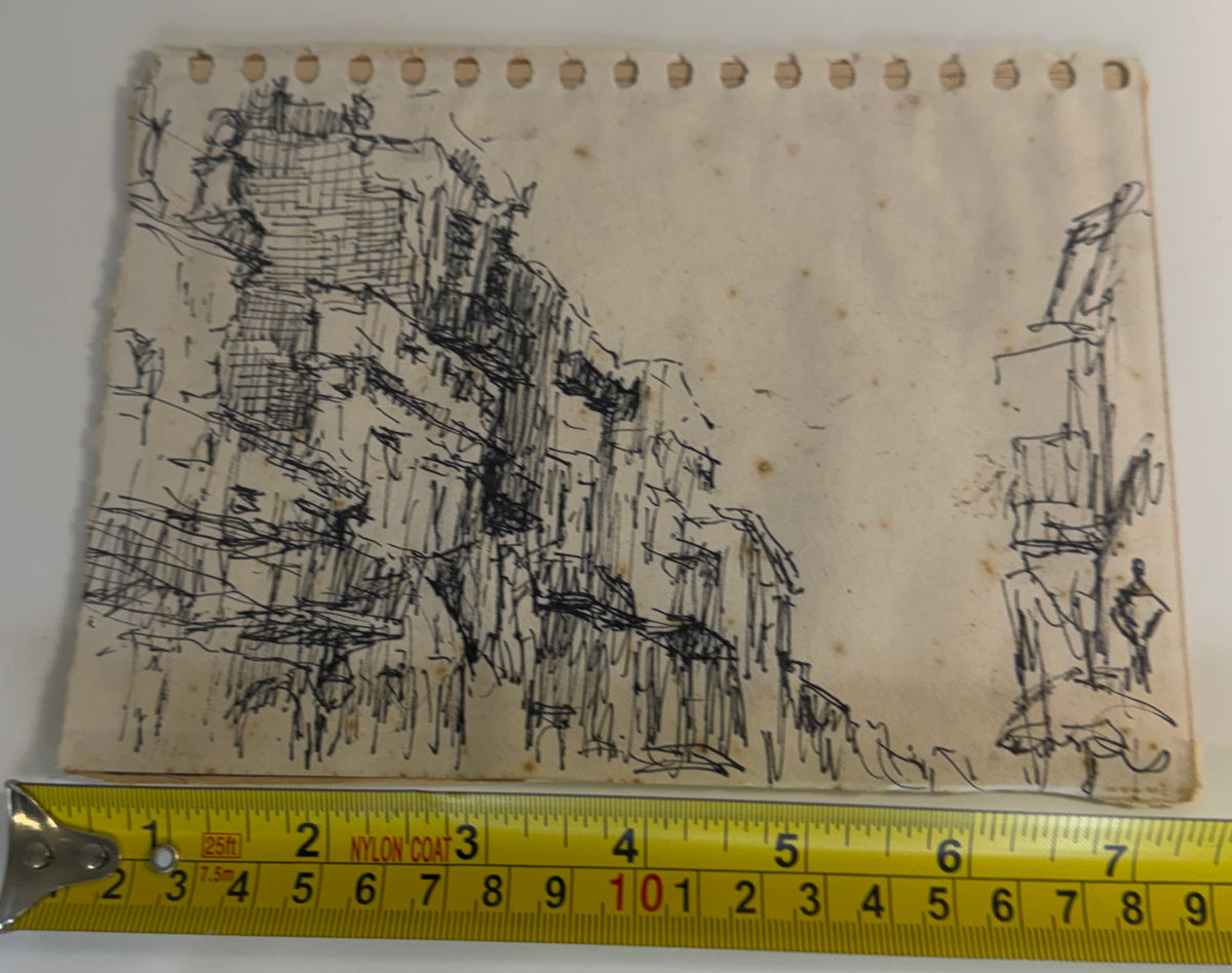 Original vintage pen and ink architectural sketch from the Fred Haines collection, view 4