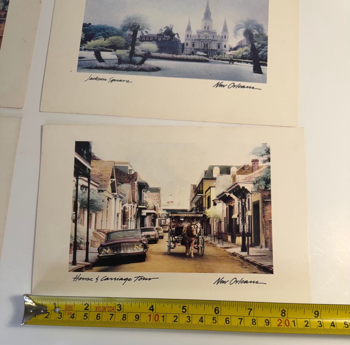 Set of 4 vintage 1986 hand-tinted New Orleans postcards of the French Quarter, Jackson Square and St. Louis Cathedral, view 3