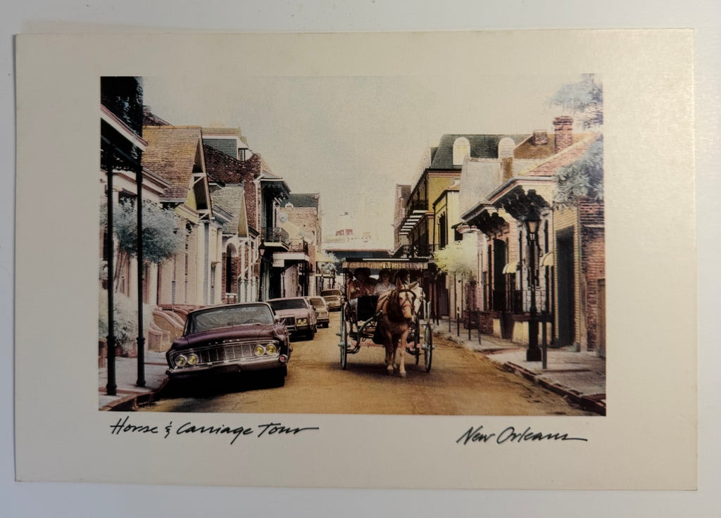 Set of 4 vintage 1986 hand-tinted New Orleans postcards of the French Quarter, Jackson Square and St. Louis Cathedral, view 4