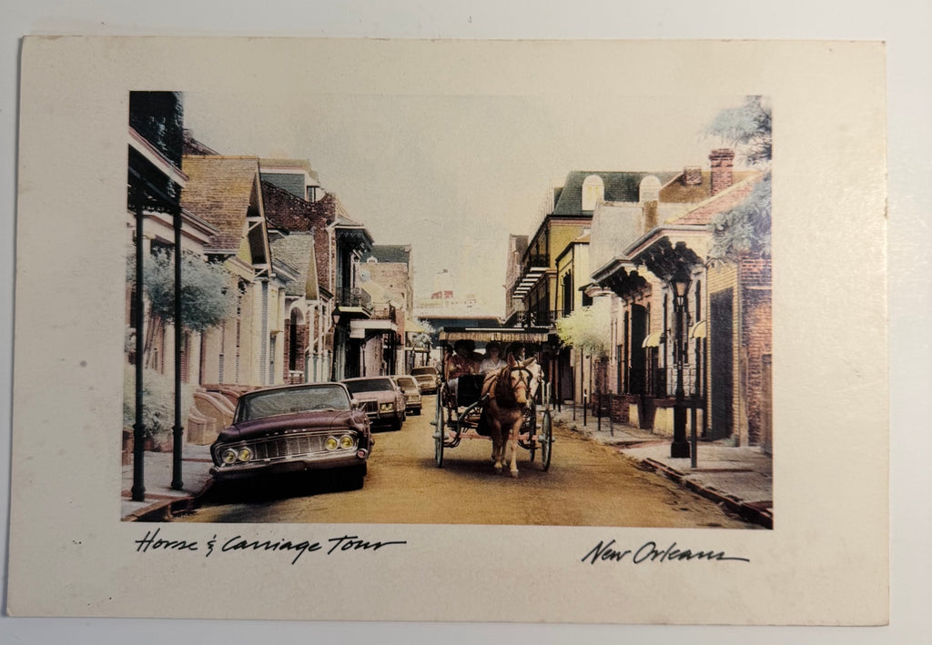 Set of 4 vintage 1986 hand-tinted New Orleans postcards of the French Quarter, Jackson Square and St. Louis Cathedral, view 7