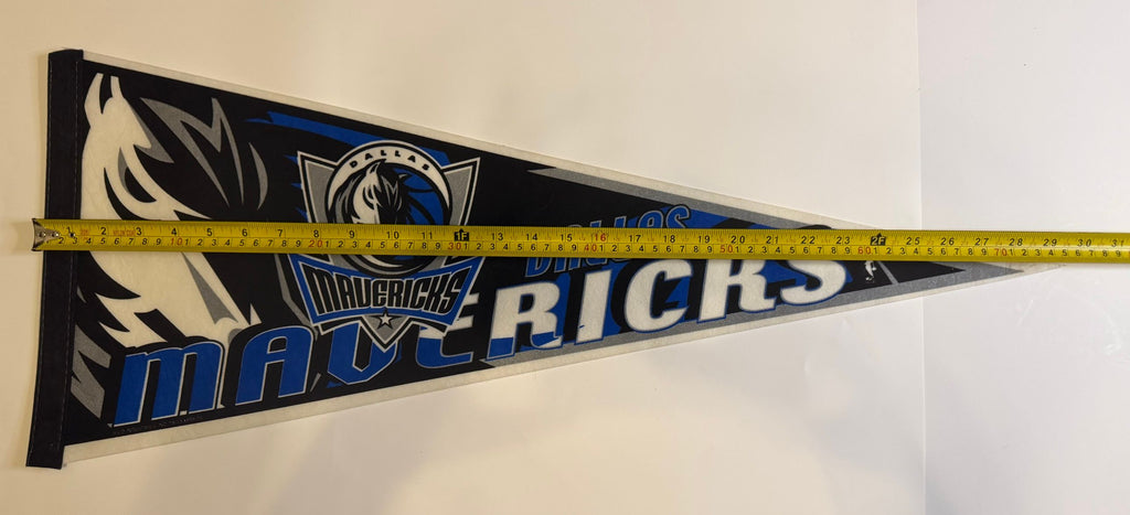 Dallas Mavericks pennant measured with tape