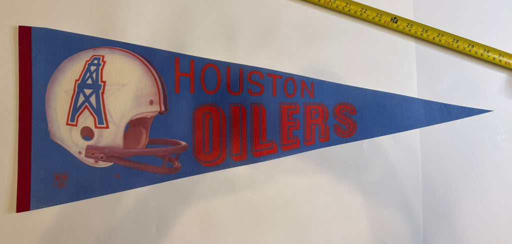 Vintage Houston Oilers felt pennant front