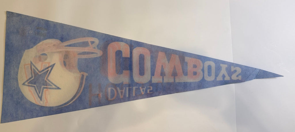 Back of pennant showing dye transfer