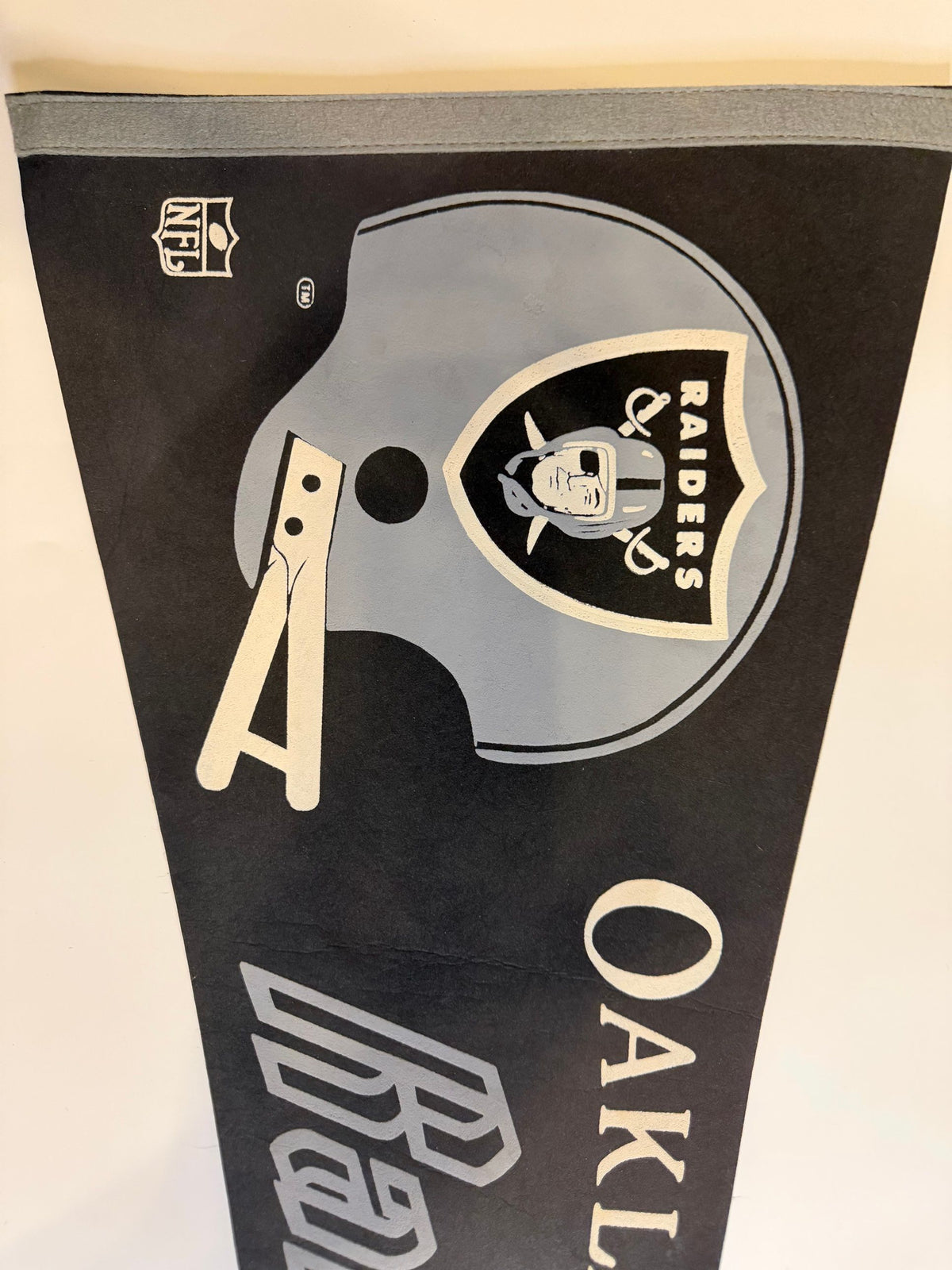 Raiders helmet shield logo close-up