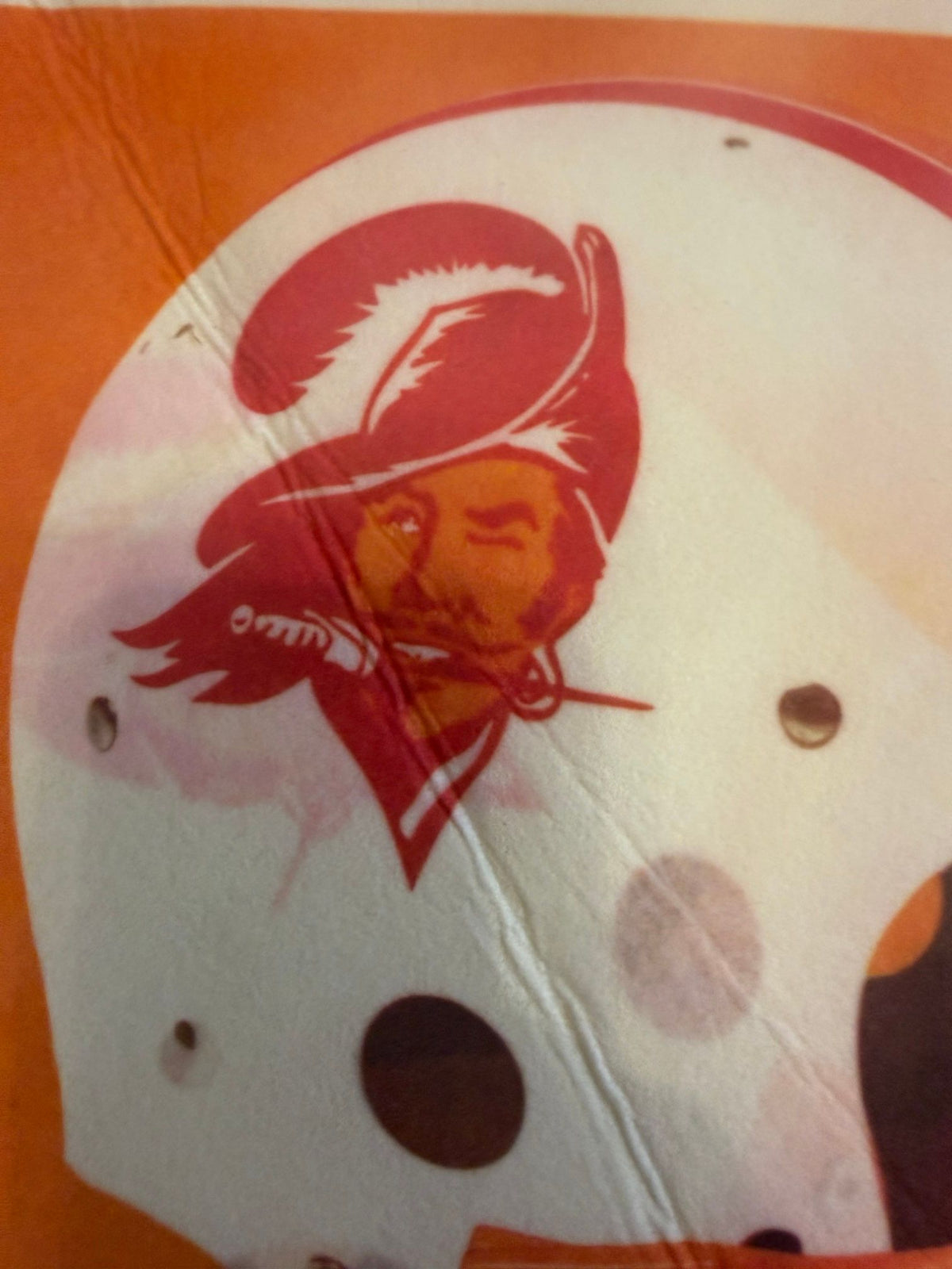 Bucco Bruce helmet logo with color bleed