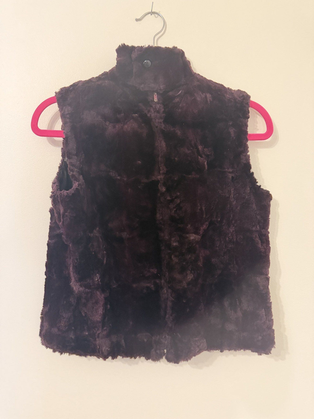 Fur vest front on hanger