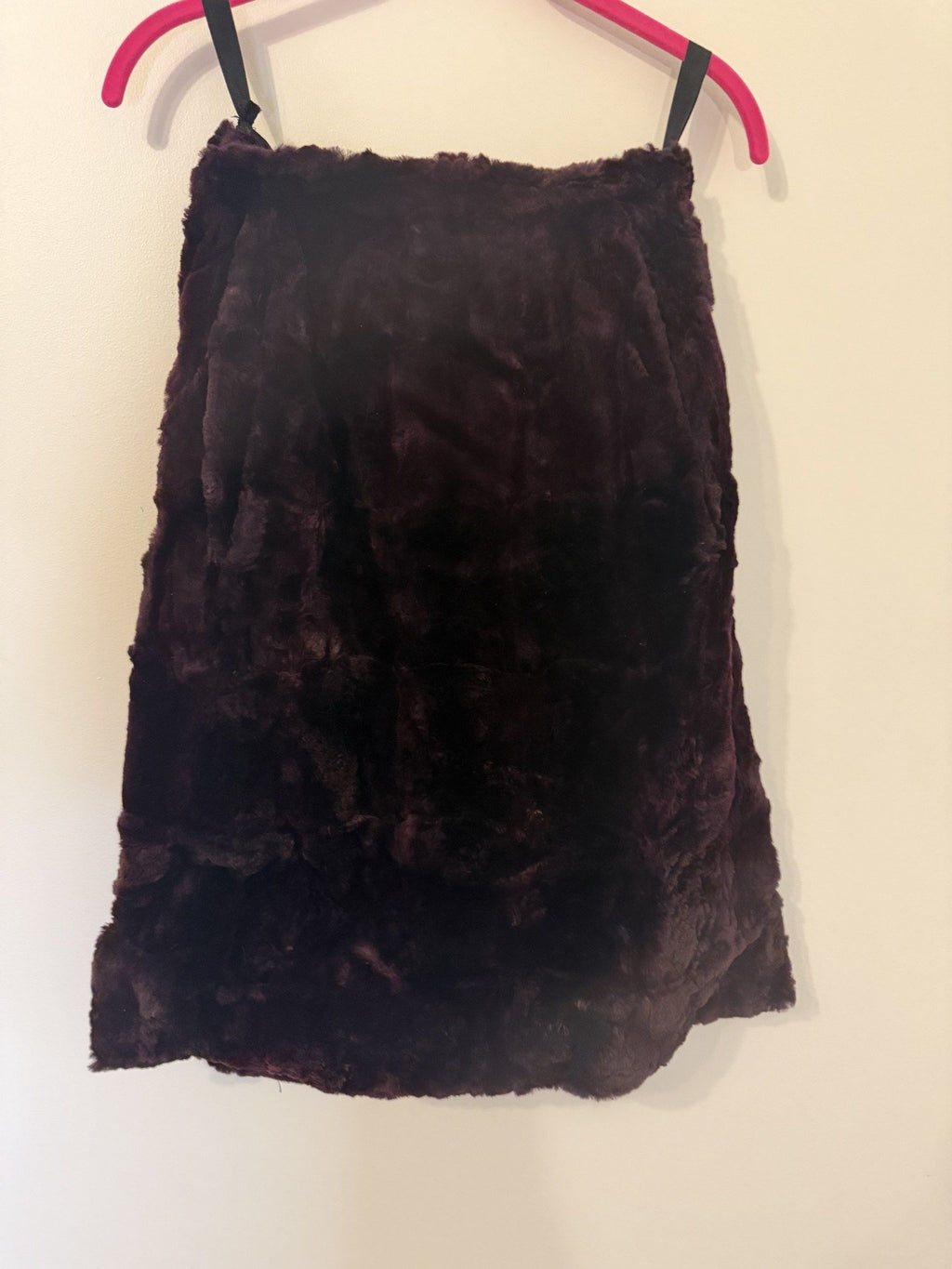 Fur skirt back with zipper