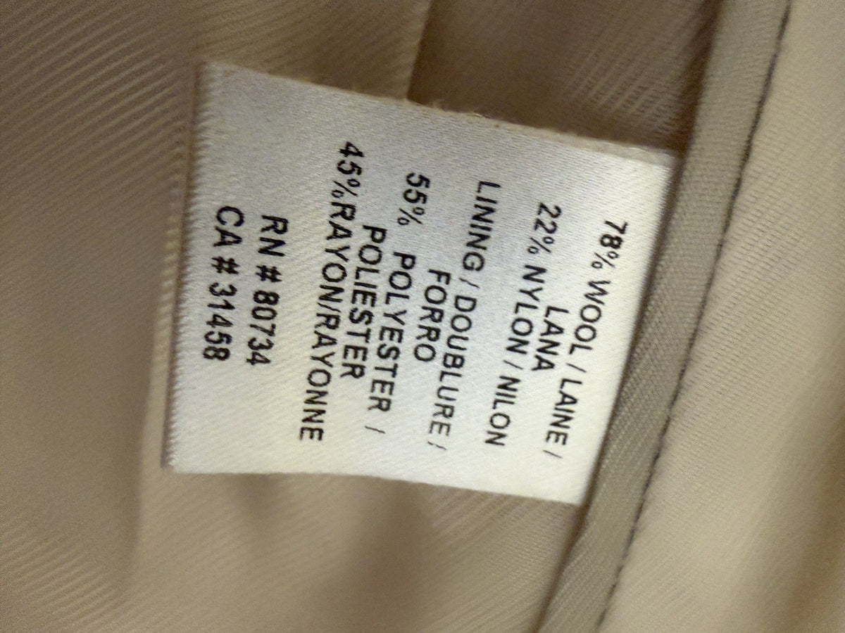 Fabric content tag, 78% wool 22% nylon