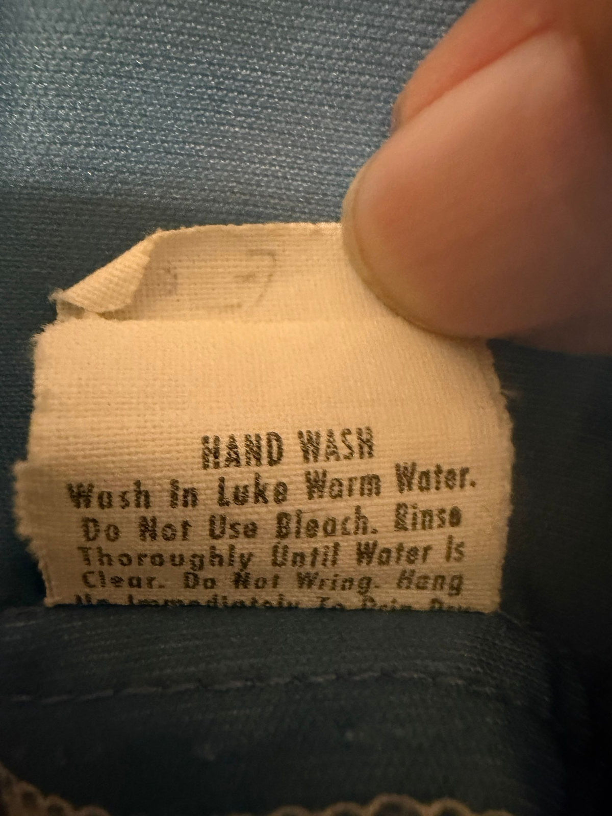 Hand wash care tag