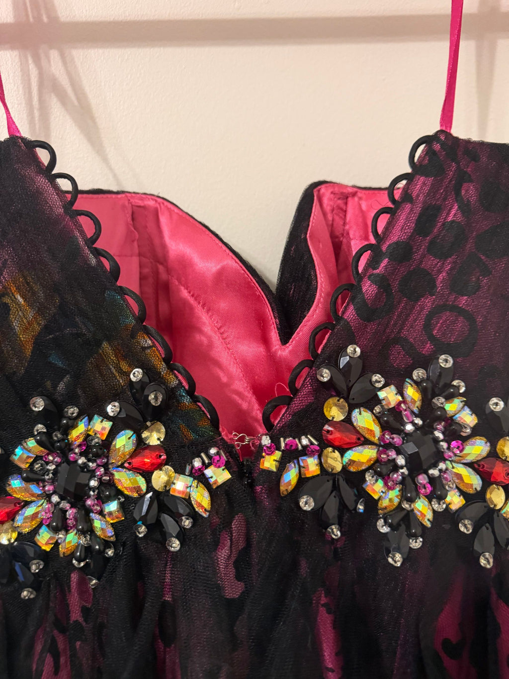Sweetheart bodice and jeweled waistband
