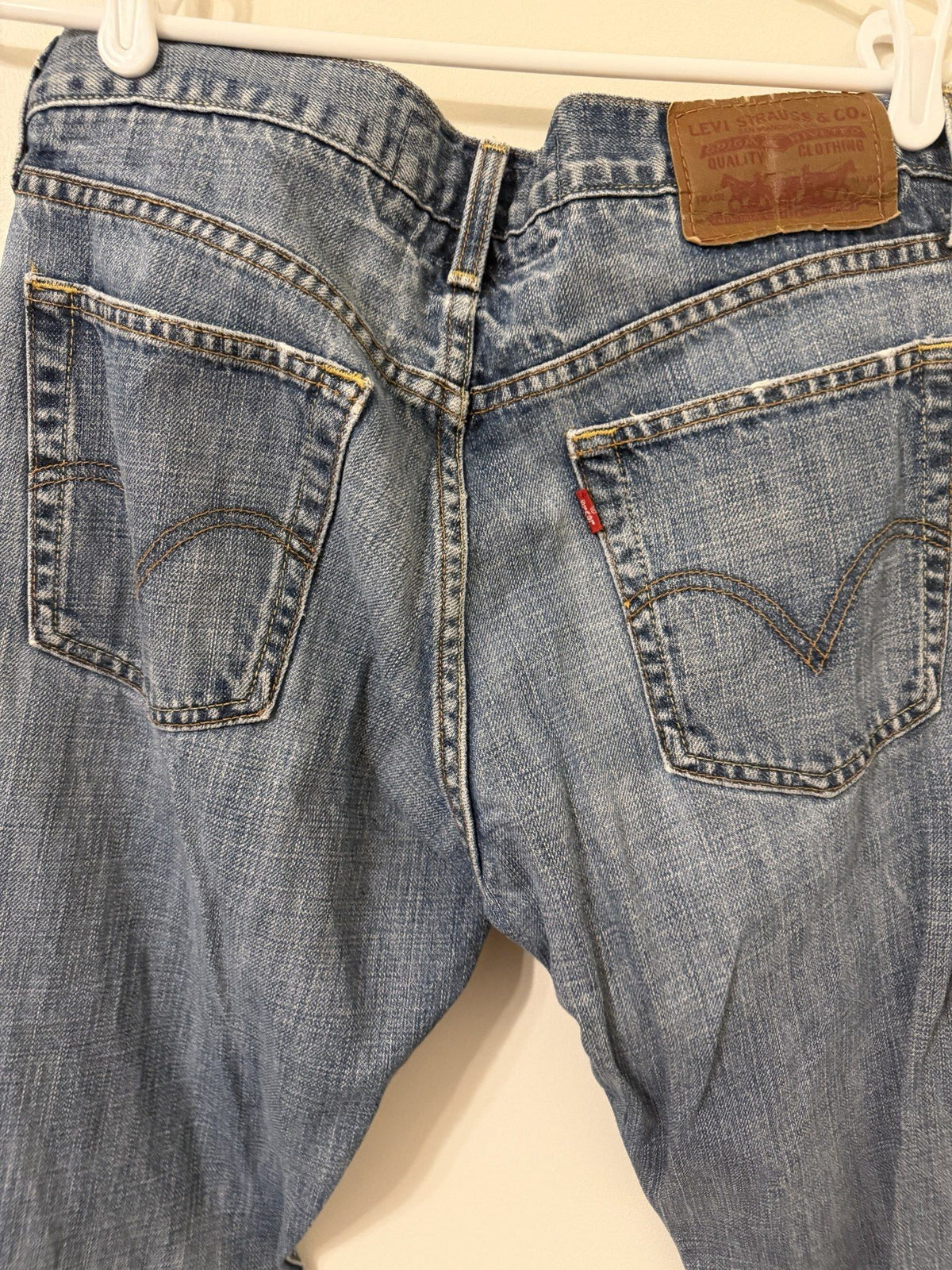 Levi's 514 jeans back with leather patch and red tab