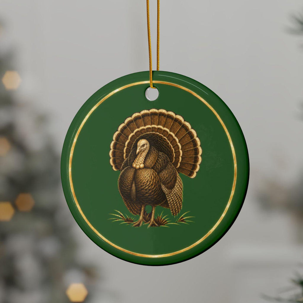Turkey Ornament, Woodland Creatures Christmas Ornament, close-up on the tree