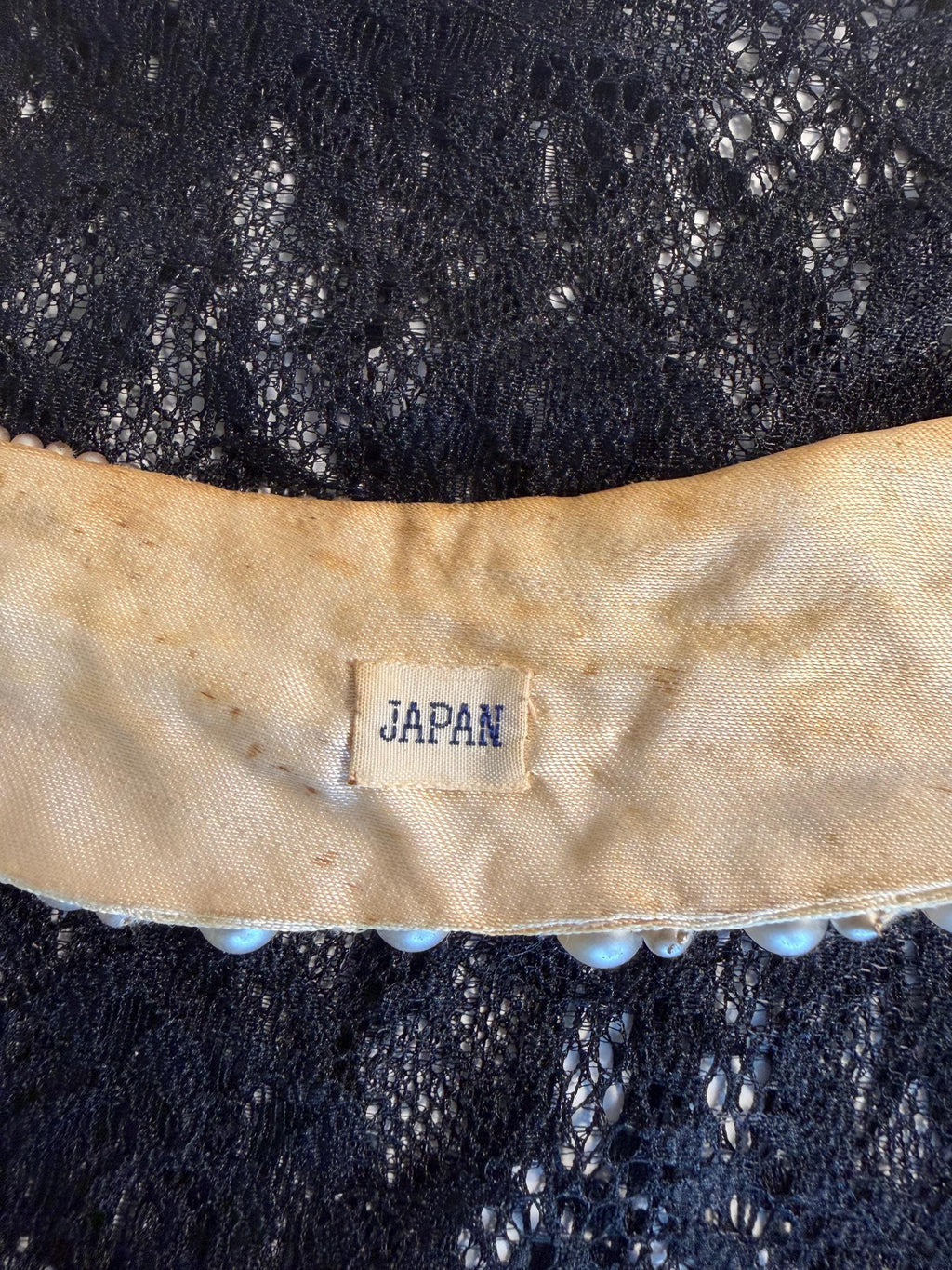 Vintage Japan Faux Pearl Beaded Collar Necklace, Statement Bib