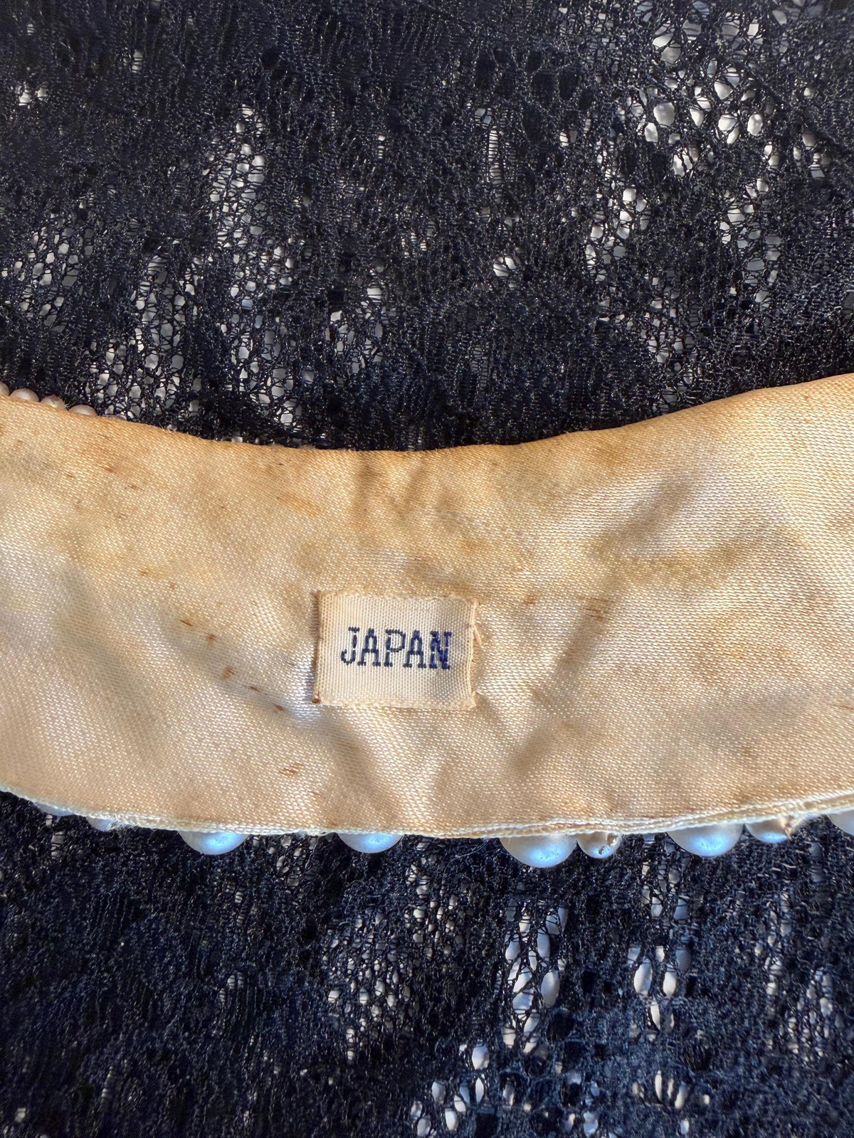 Vintage Japan Faux Pearl Beaded Collar Necklace, Statement Bib