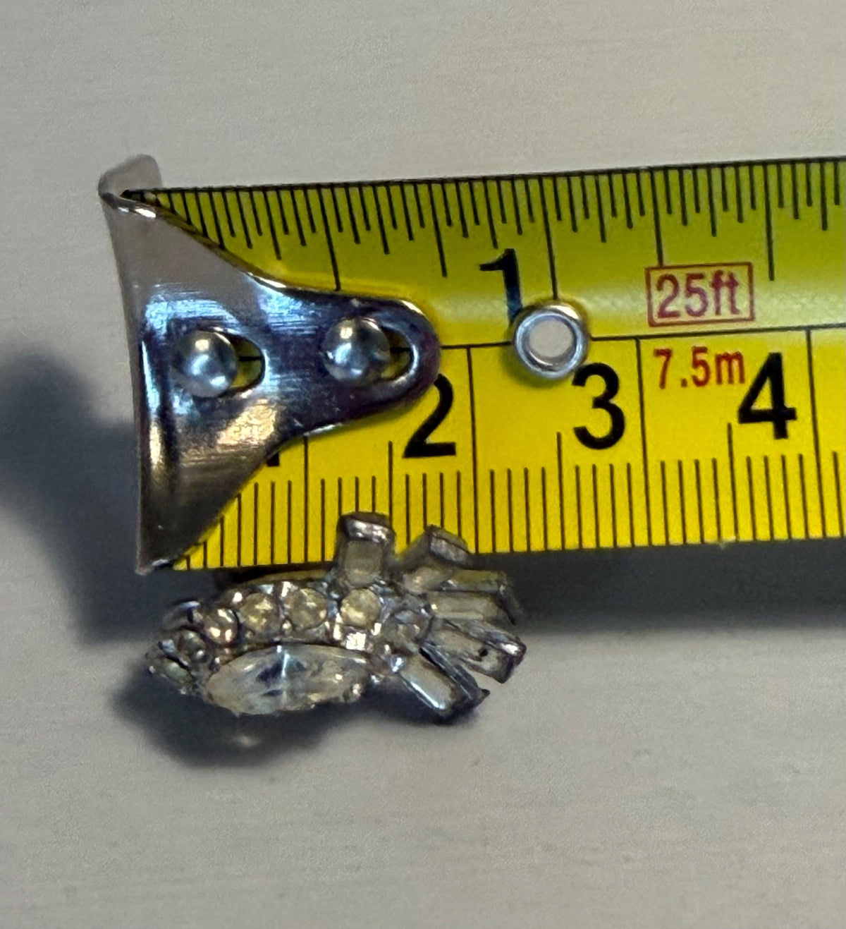 Vintage Art Deco Marquise Fan Rhinestone Screw-Back Earrings, Silver Tone