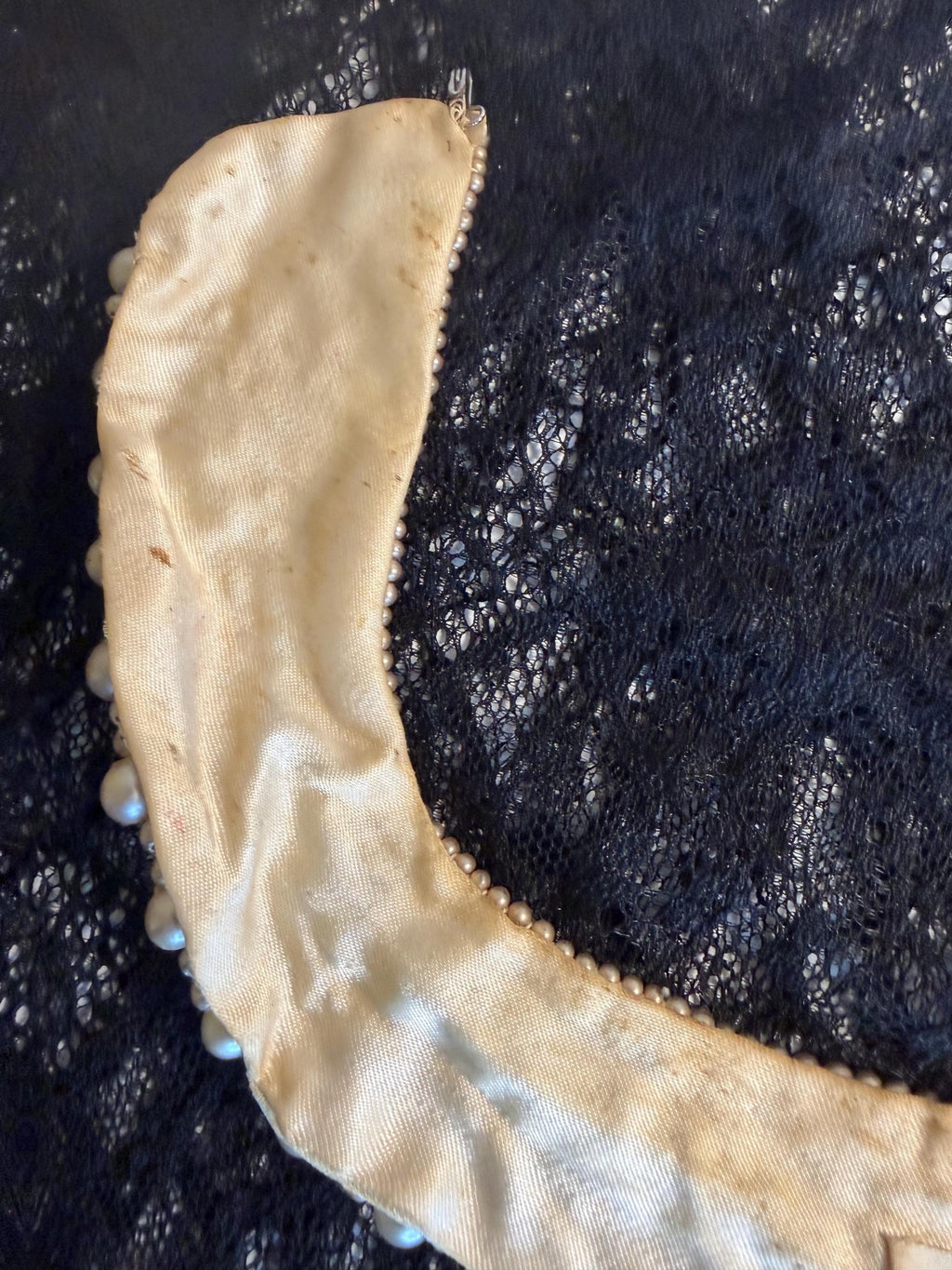 Vintage Japan Faux Pearl Beaded Collar Necklace, Statement Bib