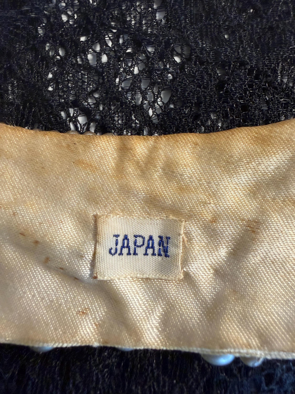 Vintage Japan Faux Pearl Beaded Collar Necklace, Statement Bib