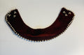 Vintage burgundy velvet faux pearl collar necklace