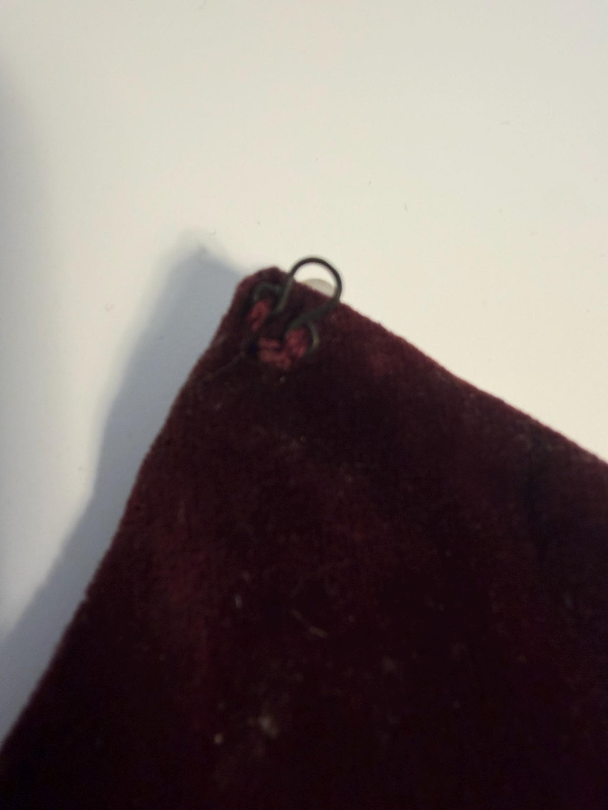 Vintage Burgundy Velvet Faux Pearl Collar Necklace, Victorian Style Choker