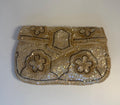 Vintage La Regale ivory sequin and pearl beaded evening clutch