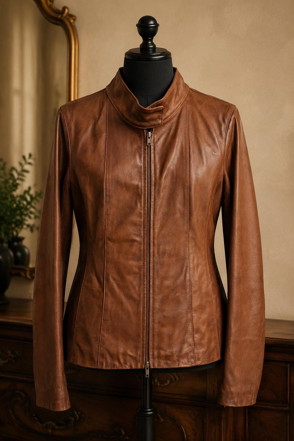 Vintage BiBi brown leather jacket