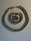 Vintage Algo mixed-metal necklace, bracelet and earring set