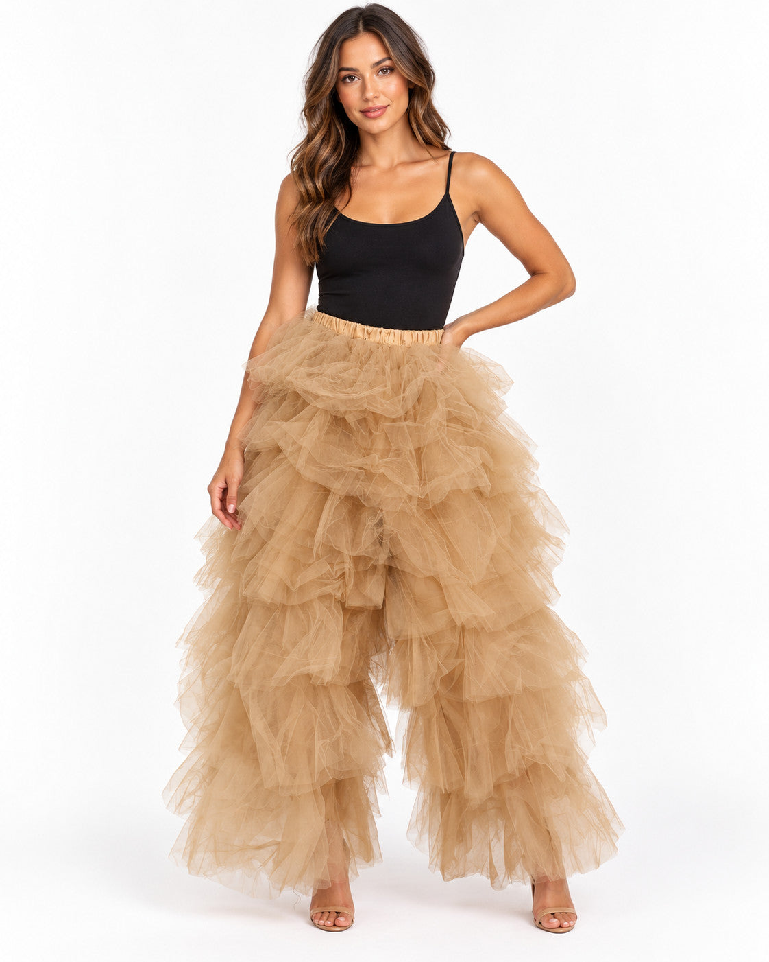 Oyemwen tulle ruffle pants
