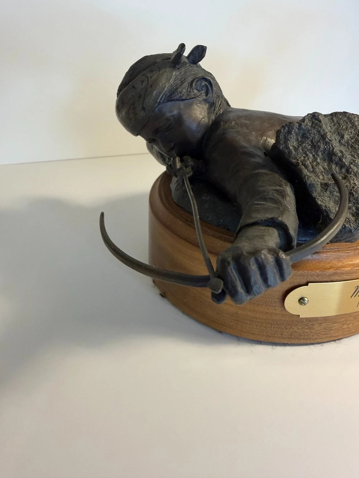 Nelson Tsosie "Mighty Hunter" Signed Limited Edition Bronze Sculpture 12/25, Navajo Artist
